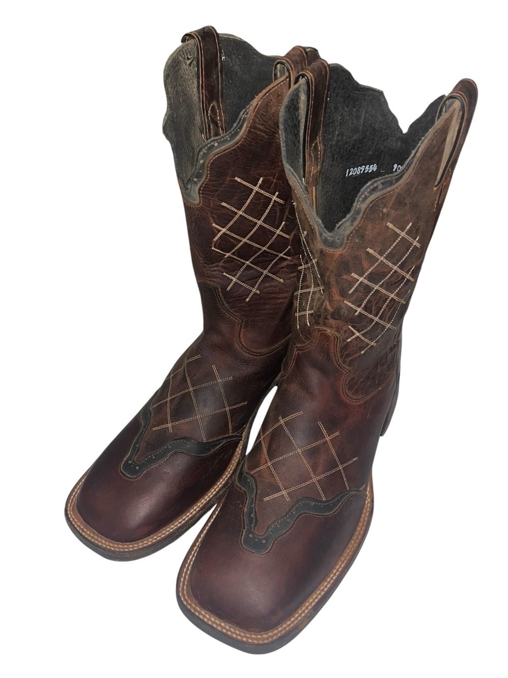 Tony Lama Square Toe Dark Brown Western Boots - Size 11EE